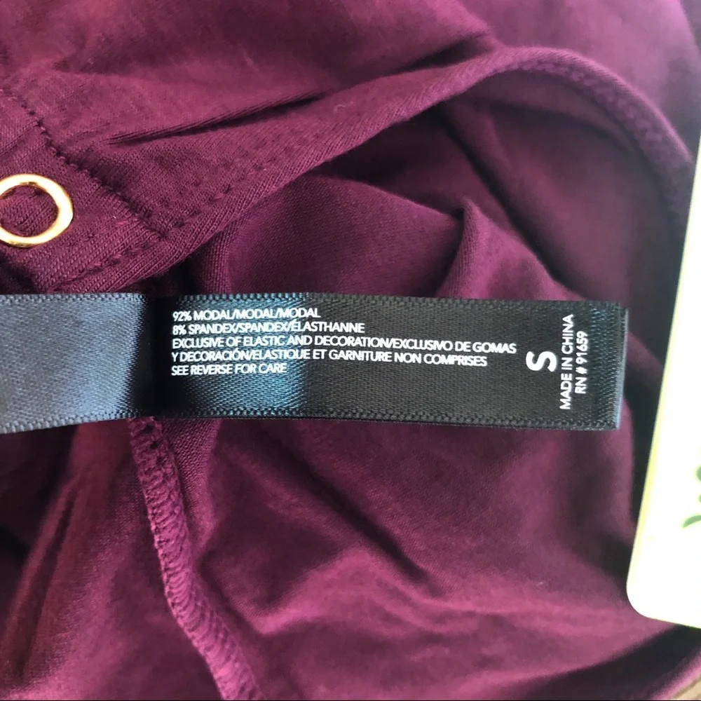 ❗️LOWEST PRICE NWT $42 Sam Edelman Prune Boatneck Bodysuit Size S - Picture 8 of 8